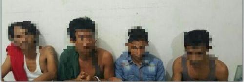 Sedang Asyik Pesta Sabu, Empat Pria di Mandau Ini Dibekuk Aparat Kepolisian