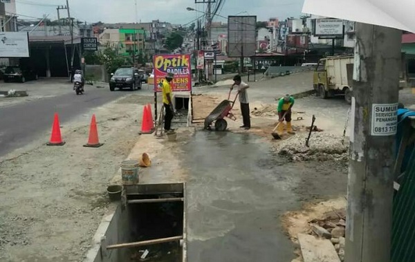 Jalan Lobak yang Amblas Hampir Rampung Diperbaiki