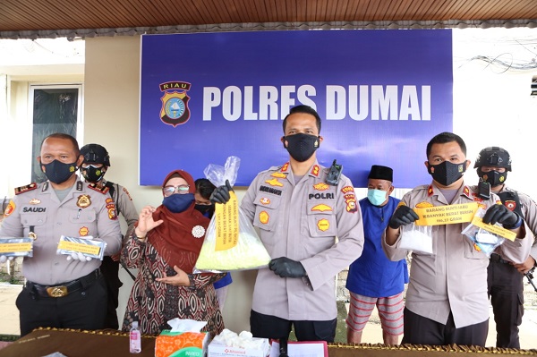 Polres Dumai Amankan 3 Ribu Pil Ekstasi dan 201,49 Gram Sabu Jaringan Malaysia