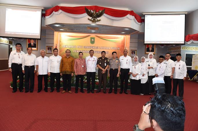 Pemprov Riau Gelar Deklarasi Anti Gratifikasi Layanan Publik