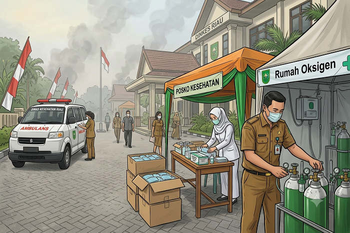 Pemprov Riau Siapkan Posko Kesehatan dan Rumah Oksigen Hadapi Dampak Asap Karhutla