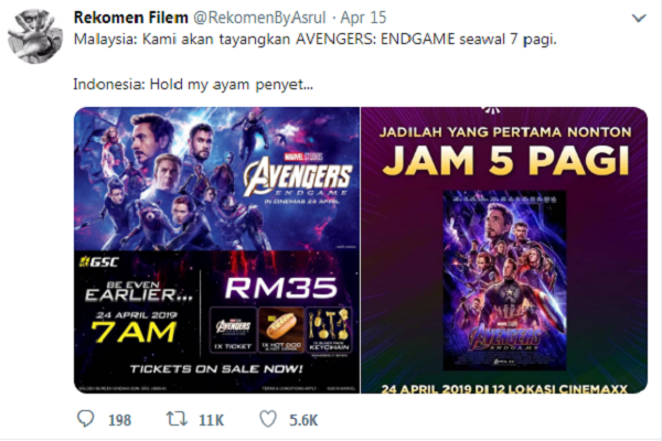 Adu Cepat Tayang 'Avengers: Endgame', Indonesia Jam 5 Subuh, Malaysia jam 7 Pagi