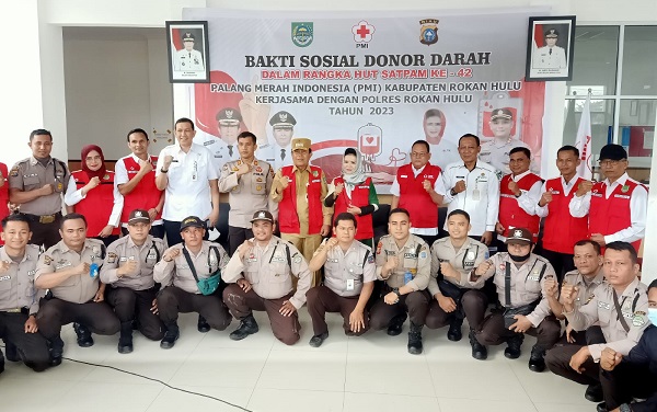 Sempena HUT ke 42,  Satpam di Rohul Ramai-Ramai Donor Darah