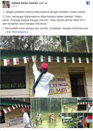 17 Agustus, Ustad Somad Posting Foto Pasang Bendera  di Talang Mamak, Ini Pesannya...