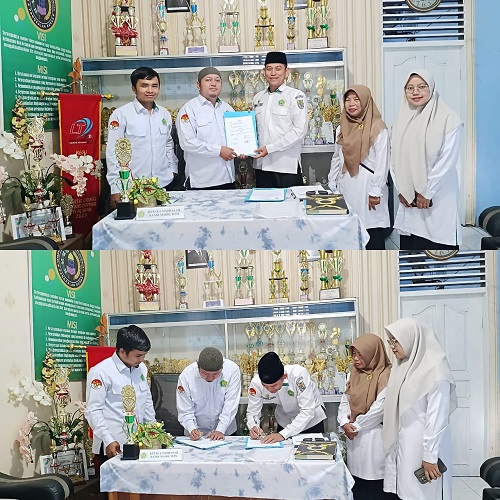 KUA Pangkalan Kuras dan MTs Al-Qasimiyah Teken MoU Penyuluhan dan Pembinaan Siswa