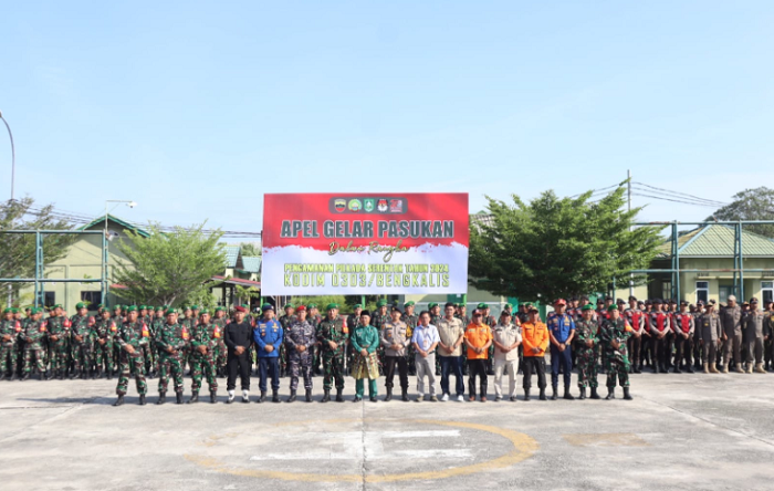 Wakil Bupati Bengkalis Ikuti Apel Gelar Pasukan Pilkada Serentak