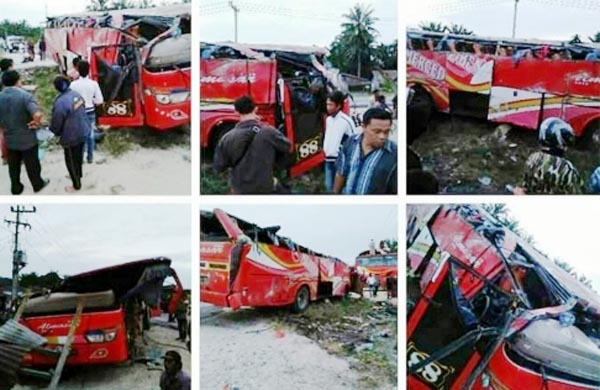 INNALILLAH...Ini Nama Korban Tewas dan  Luka-luka Bus Almasar Terguling di KM 83 Kandis-Duri