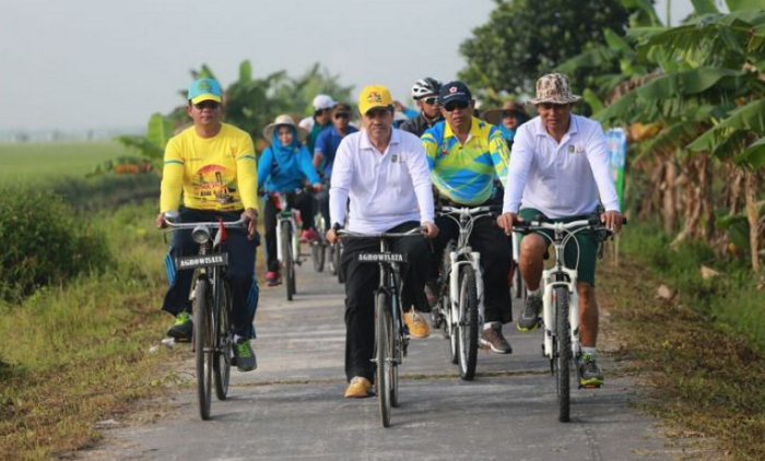 Serunya Kala Bupati Siak Buka Fun Bike Tour de Sawah di Bungaraya