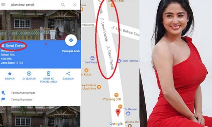 HEBOH...Nama Jalan Dewi Sartika Tiba-tiba Jadi Dewi Persik, Warga Kota Ini Protes Google