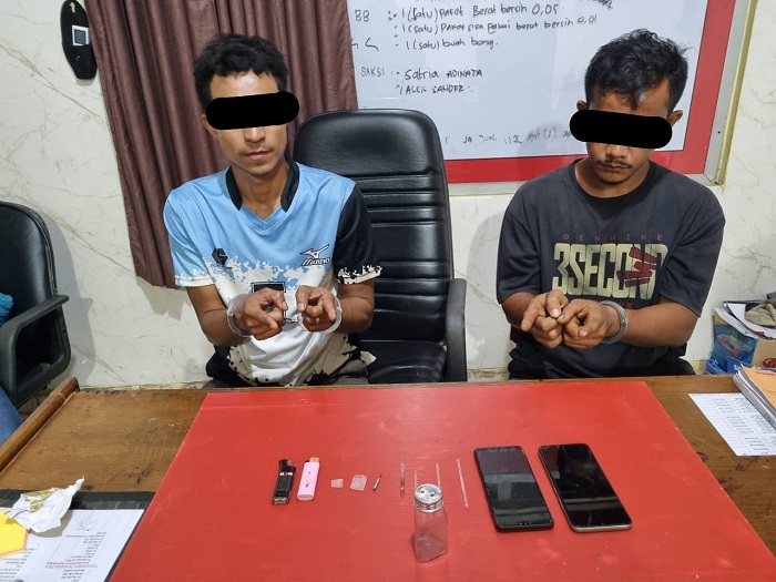 Dua warga Kelurahan Muara Lembu Di Amankan Satresnarkoba Polres Kuansing