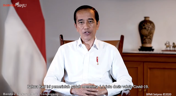 Kabar Baik, Jokowi Umumkan  Indonesia Sudah terima 1,2 Juta Dosis Vaksin Covid-19 Buatan Sinovac