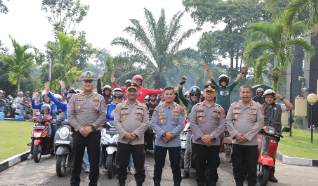Kapolres Kuansing Pimpin Pelepasan Safety Riding Kampanye Keselamatan Merah Putih 2024