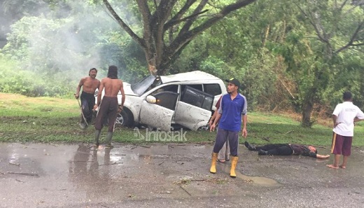 Hindari Genangan Air, Pajero Sport Hantam Pohon, Bos PT BIM Tewas di Tempat