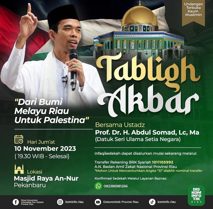 Edy Natar Nasution Mengajak RamaikanTablig Akbar untuk Palestina Bersama UAS