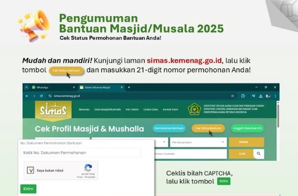 Daftar Penerima Bantuan Masjid dan Musala 2025 Diumumkan,  Cek di Sini...
