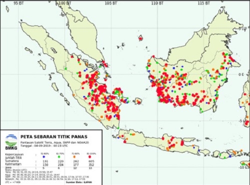 MUSIBAH... Pagi Ini Hotspot di Sumatera 1.278, Asap di Riau Makin Tebal