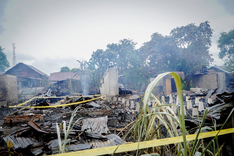 Kabakaran Hebat Hanguskan 7 Rumah Warga Jalan Sepakat Bangko