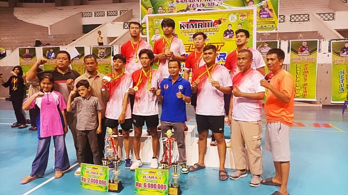 PTM Unggas Riau Juara Umum Kejuaraan Terbuka Tenis Meja KTMR III 2025