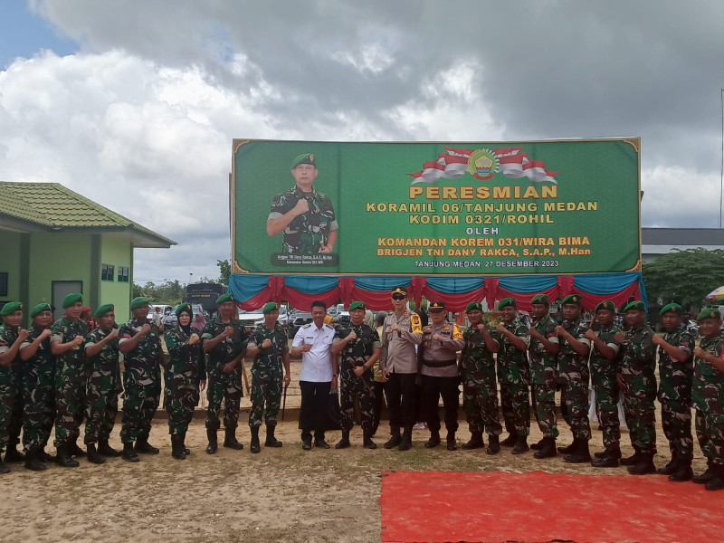 Bupati Rohil Dampingi Danrem 031 Wira Bima Resmikan Koramil 06 Tanjung Medan