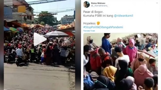 Pasar Penuh Sesak Jelang Lebaran saat PSBB, Publik: Kasihan Tim Medis