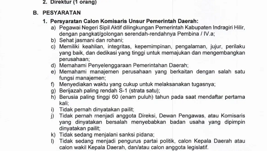 Seleksi Komisaris dan Direktur PT KIG Gemilang Resmi Dibuka