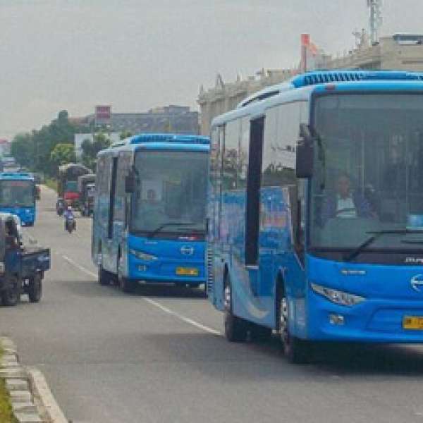 10 Unit Bus TMP Baru Bantuan Kemenhub RI Tiba di Pekanbaru