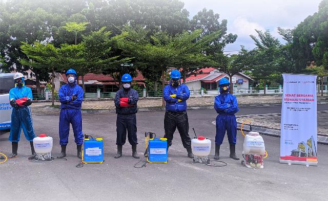 Kerja Sama dengan HI Riau, Bank Riau Kepri Lakukan Penyemprotan Desinfektan 70 Titik Wilayah di Kota Pekanbaru 