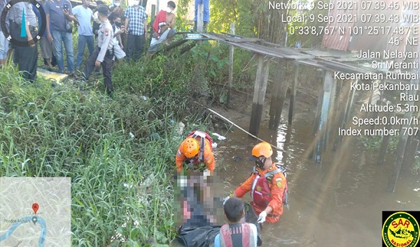Bayu, Pemuda Yang Hilang  di Sungai Siak Ditemukan, Kondisinya Sudah  Meninggal Dunia