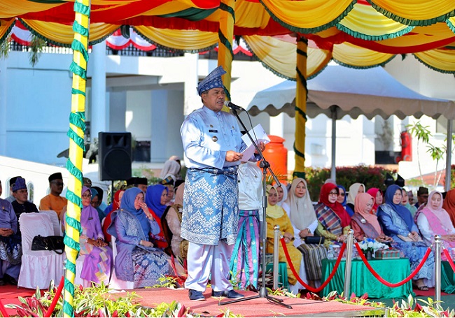 Bupati Siak Pimpin Upacara Peringatan Hari Jadi Provinsi Riau Ke-66