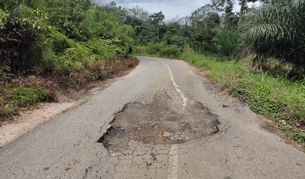Jalan Lubuk Jambi-Pangkalan Rusak Parah