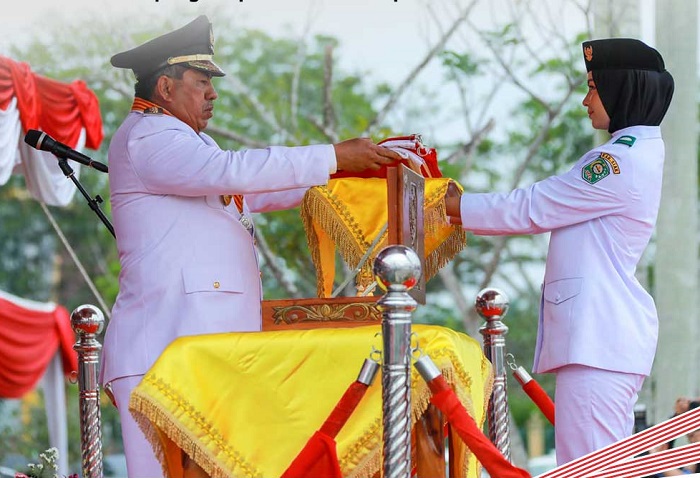 Bupati Siak Alfedri Pimpin Upacara Peringatan Detik-detik Proklamasi Kemerdekaan RI
