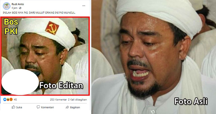 Lama Tak Ada Kabar, Habib Rizieq Shihab Jadi Korban Hoaks Pakai Sorban Berlogo Palu Arit