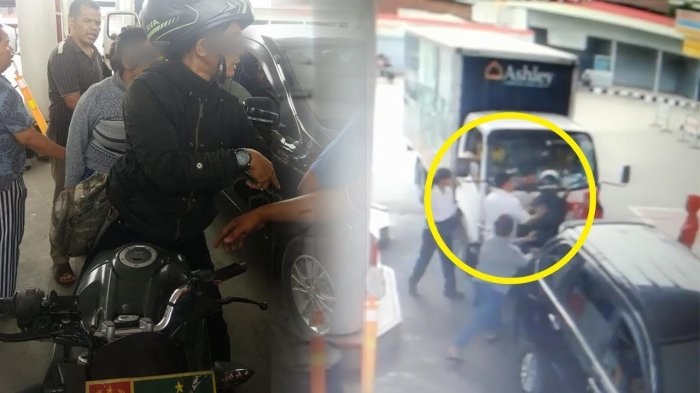 ANGKUH & NORAK...Gara-gara Tak Mau Antre, Oknum TNI Malah Hajar Perempuan Petugas SPBU, Ini Foto dan Videonya