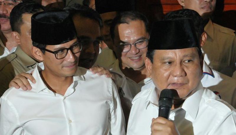Prabowo Subianto Pilih Sandiaga Uno Jadi Cawapres
