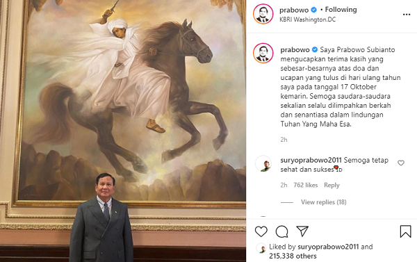 Tak Terasa, Prabowo Subianto Ulang Tahun ke-69,  Dapat Ucapan Selamat Dari Banyak Kader, Termasuk Tokoh-tokoh Ini...