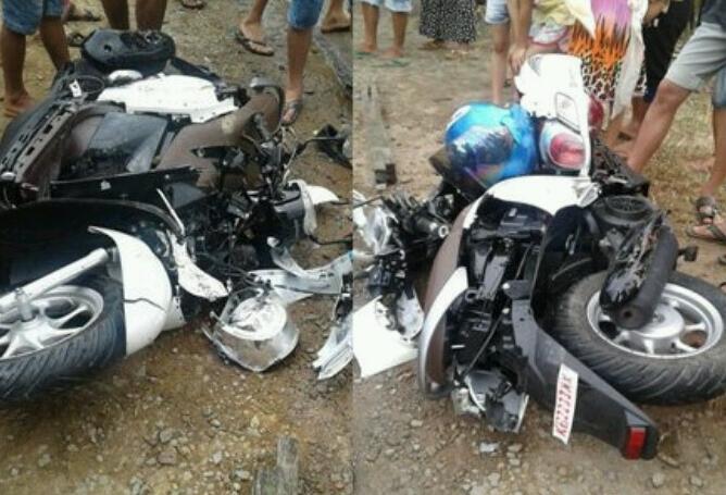 Jalanan Licin, Pengendara Motor Tewas Kecelakaan, Anak dan Istrinya Kritis