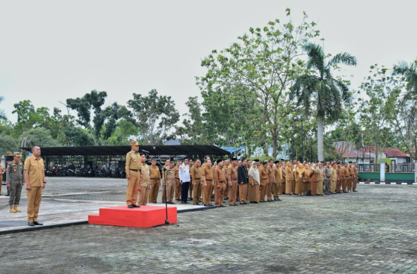 Hari Pertama Pasca Libur Idulfitri, Pemkab Kepulauan Meranti Gelar Apel Bersama