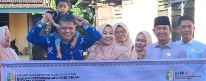 BKPP Kuansing Salurkan Bantuan untuk Anak Diduga Stunting di Tanjung Simandolak
