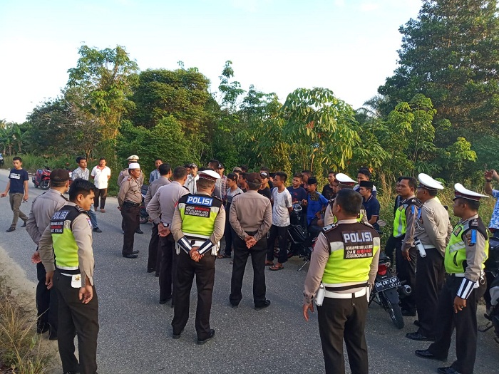 Sat Lantas Rohil Tertibkan Balap Liar di Banjar XII, Satu Unit Sepeda Motor Diamankan