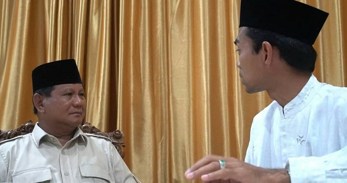 Prabowo Bersua Ustadz Abdul Somad, 'Terimakasih  Ustadz, Anda Menggetarkan Hati dan Membasahkan Mata Kami'
