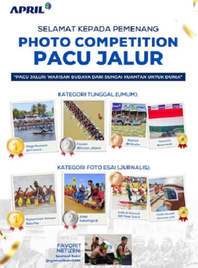 Warna Budaya Riau di Balik Lensa,  Berikut  Pemenang Photo Competition Pacu Jalur 2025 RAPP