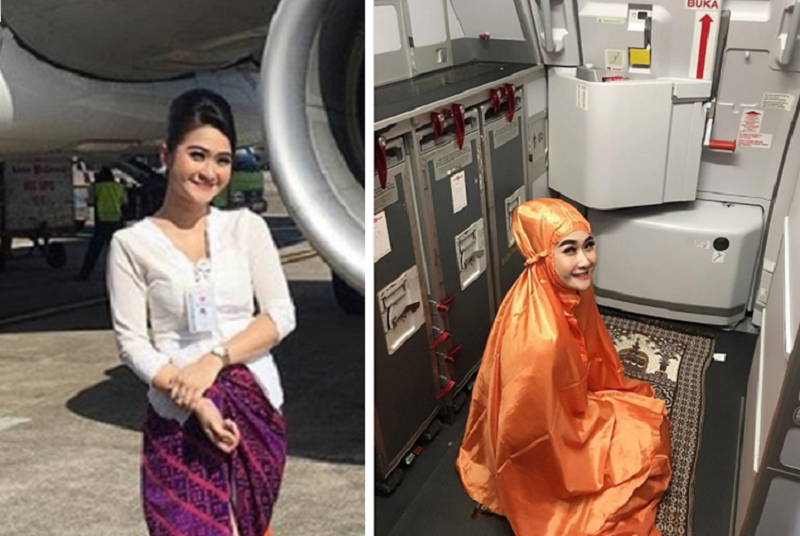 Viral Pramugari Cantik Ini Shalat Tarawih Di Pesawat