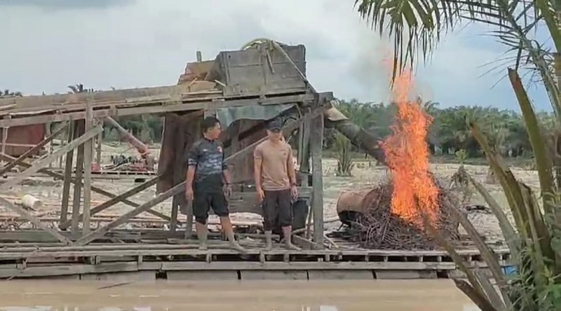 Polsek Benai Tertibkan Aktivitas PETI di Desa Gunung Kesiangan