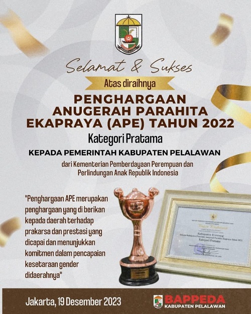 Pelalawan Raih Anugerah Parahita Ekapraya Kategori Pratama  dari Kementerian PPPA