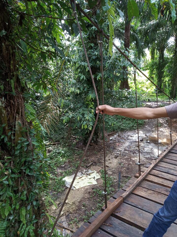 Gawat, Baru Juga Selesai Dibangun, Sling Jembatan Gantung di Rohul Sudah Lepas Pula 