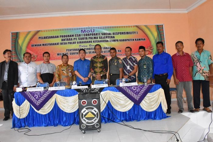 PT SPS Teken MoU Program CRS dengan Masyarakat Pulau Birandang