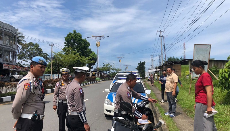 Satlantas Polres Kuansing Beri Penindakan Pengendara yang Tak Patuhi Lalu Lintas