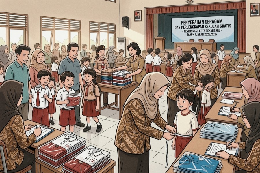 Pemko Pekanbaru Siapkan Seragam Gratis untuk 20.800 Siswa SD dan SMP