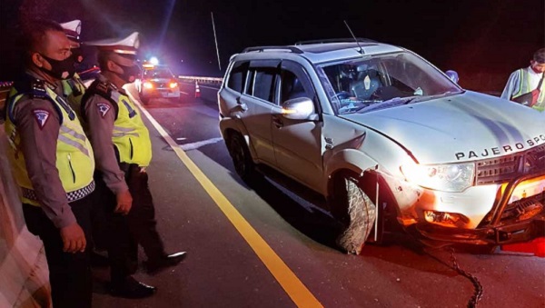 Baru Beroperasi, Mobil Pajero Alami Kecelakaan Lalu Lintas di KM 59 Tol Pekanbaru- Dumai