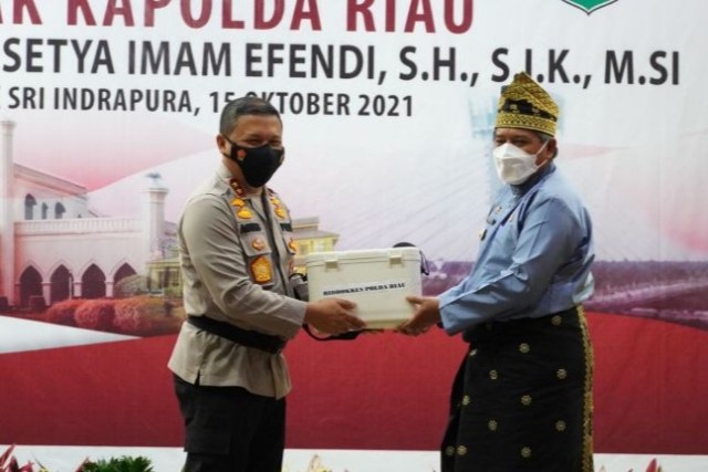 Bupati Siak Alfedri Sambut Kunjungan Kapolda Riau Dalam Rangka Pembangunan Ponpes Halamatul Quran